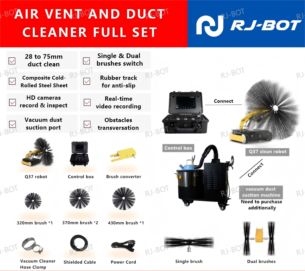 Q37 whole kit.png Q37 kits: robot, control box, suction machine and other accessory.png