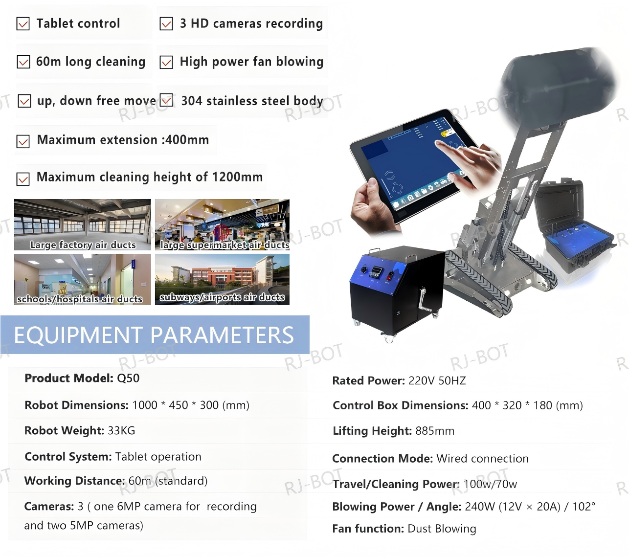 Solution 2: Q50 ac duct clenaer introdcution Solution 2: Q50 ac clenaer introdcution includes functions, parameter and applications